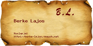 Berke Lajos névjegykártya